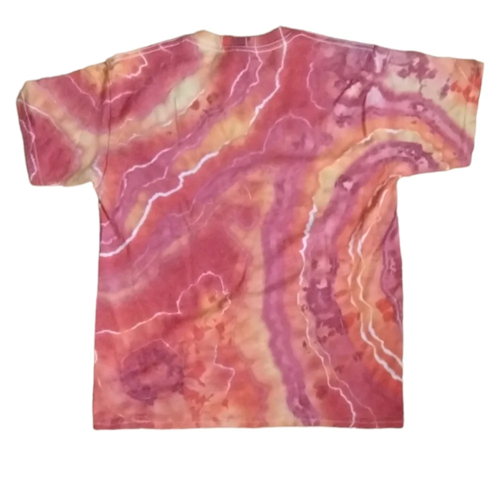 Fun in the Sun Kids Large Geode Style Tie Dye Tee Shirt Sleeve - Picture 2 of 2